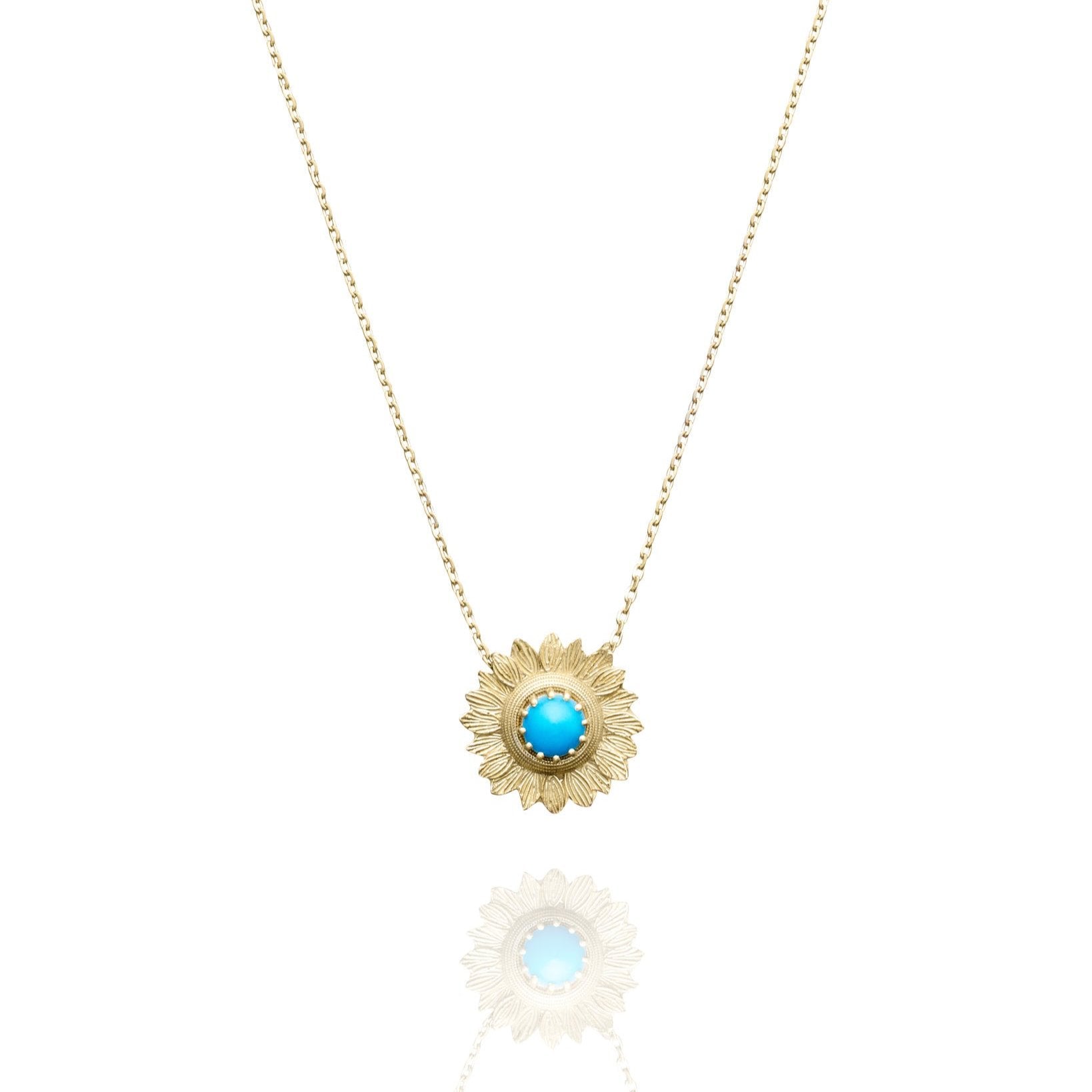 TURQUOISE SUNFLOWER NECKLACE